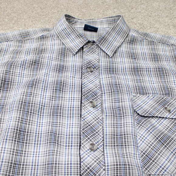 PROPPER Shirt Mens Large Regular Black/Blue Snap Button Polyester Long Sleeve - Picture 5 of 16